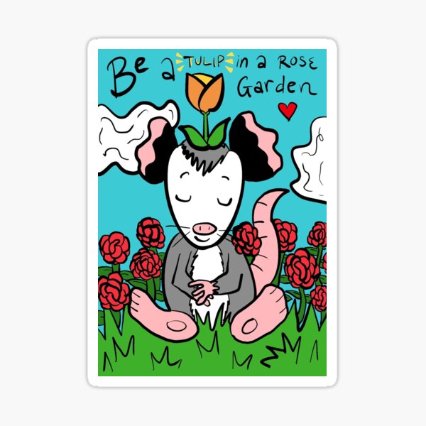 Therapossum - Tulip in a Rose Garden Sticker