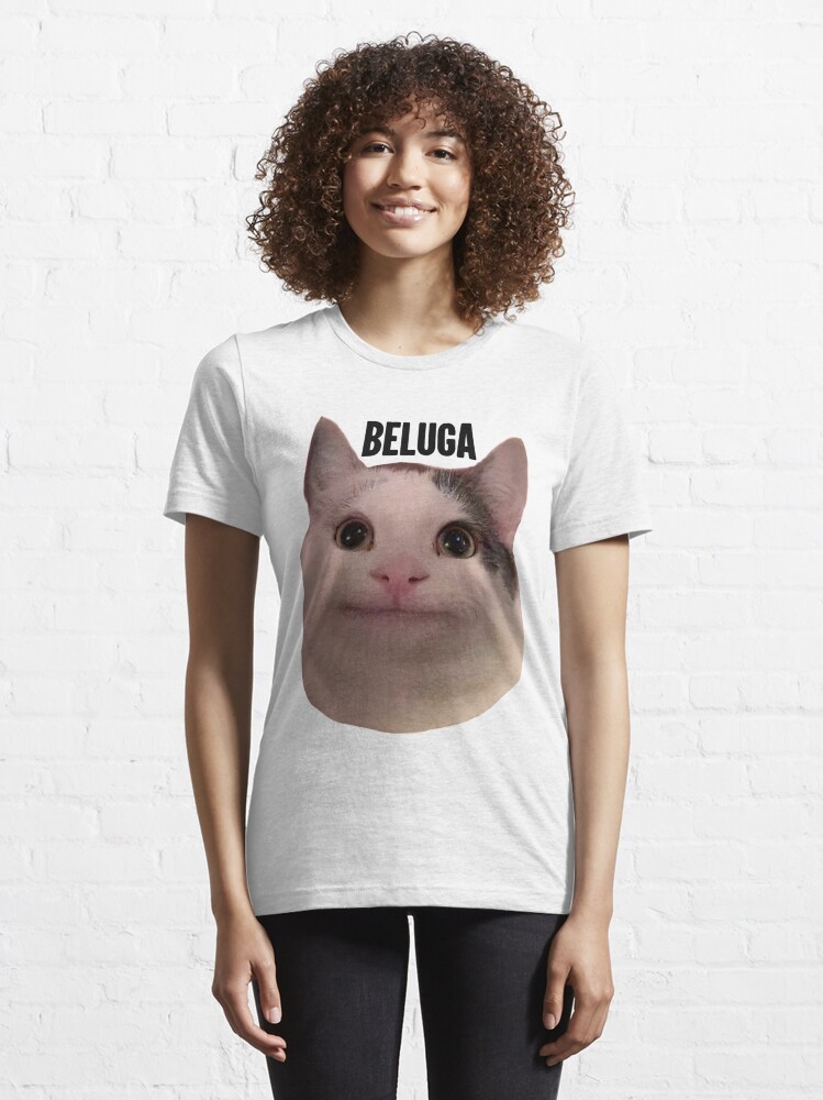 Beluga Cat Discord Pfp Essential T-Shirt T Shirt 100% Cotton Tee Beluga Cat   Beluga Cat Discord Beluga Catfish Beluga - AliExpress