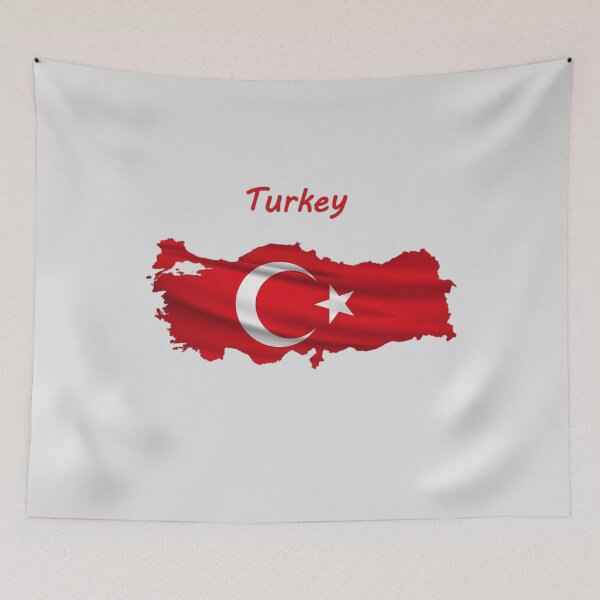 Item preview, Wavy Turkish Flag inside Map of Turkey  designed and sold by mashmosh.
