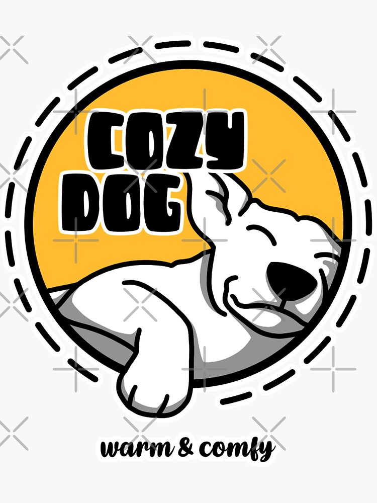 "cozy dog" Sticker for Sale by rafand23 Redbubble