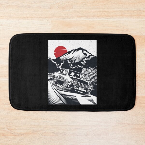 Item preview, Initial D Takumi Fujiwara Hachiroku Downhill Attack! AE86 Trueno [Monochrome Edition] Poster designed and sold by HeinzLange.