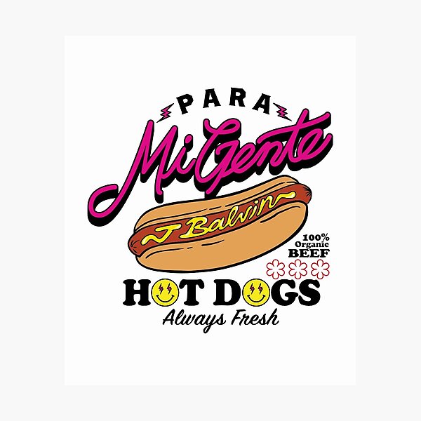 "j balvin hot dog shirt j balvin hot dog shirt" Photographic Print by