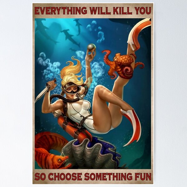 Everything Will Kill You So Choose Something Fun Poster, Fly Fishing  Poster, Vintage Fly Fishing Pri Canvas Art Poster And Wall Art Picture  Print Modern Family Bedroom Decor Posters 12x18inch(30x45cm) : 