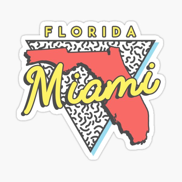 Miami Beach Florida 80s Design FL Sticker