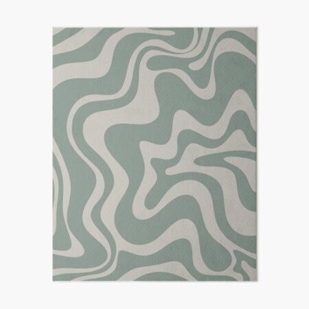 Liquid Swirl Contemporary Abstract Pattern in Light Sage Green Rug