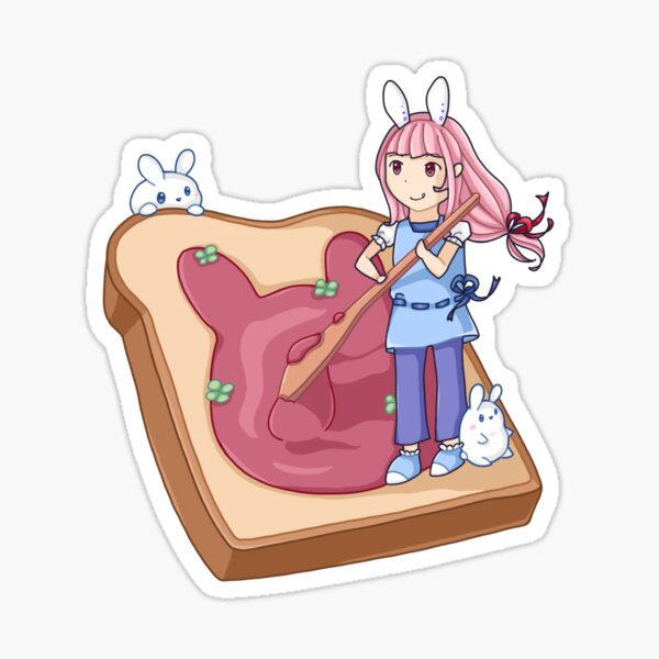 Fluffle and Fluffy with raspberry jam Sticker
