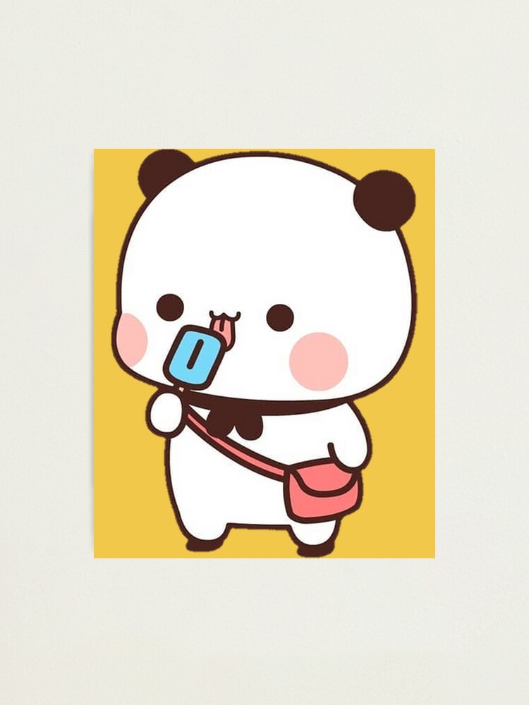 Bubu Eating Cream Panda Bear Bubu and Dudu Couple' Sticker