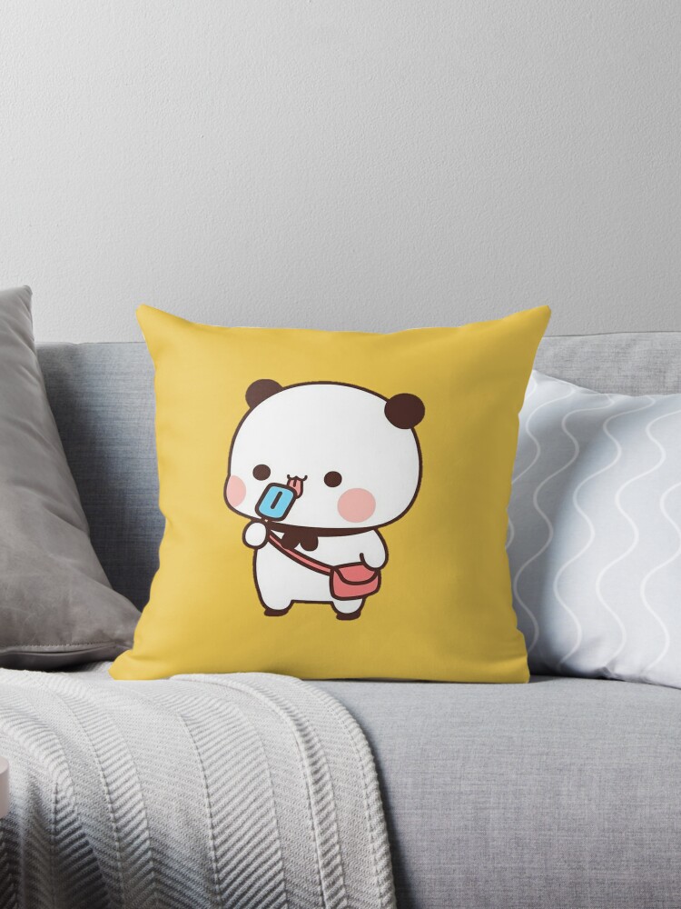 Cute Bubu Eating Cream Panda Bear Bubu and Dudu Couple Throw Pillow for  Sale by Collins Gonzales