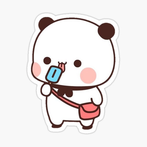 Cute Bubu Eating Cream Panda Bear Bubu and Dudu Couple Sticker for Sale  by Collins Gonzales