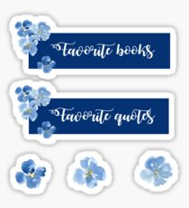 Pegatina Libros favoritos y frases favoritas etiqueta conjunto