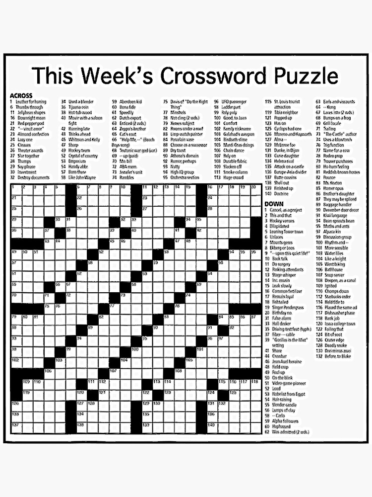 Crossword Puzzle Picture Puzzles Clue Sticker for Sale by frank3826