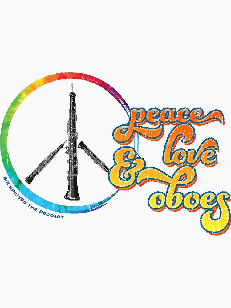 "Peace Love & Oboes " Sticker by sndserina Redbubble