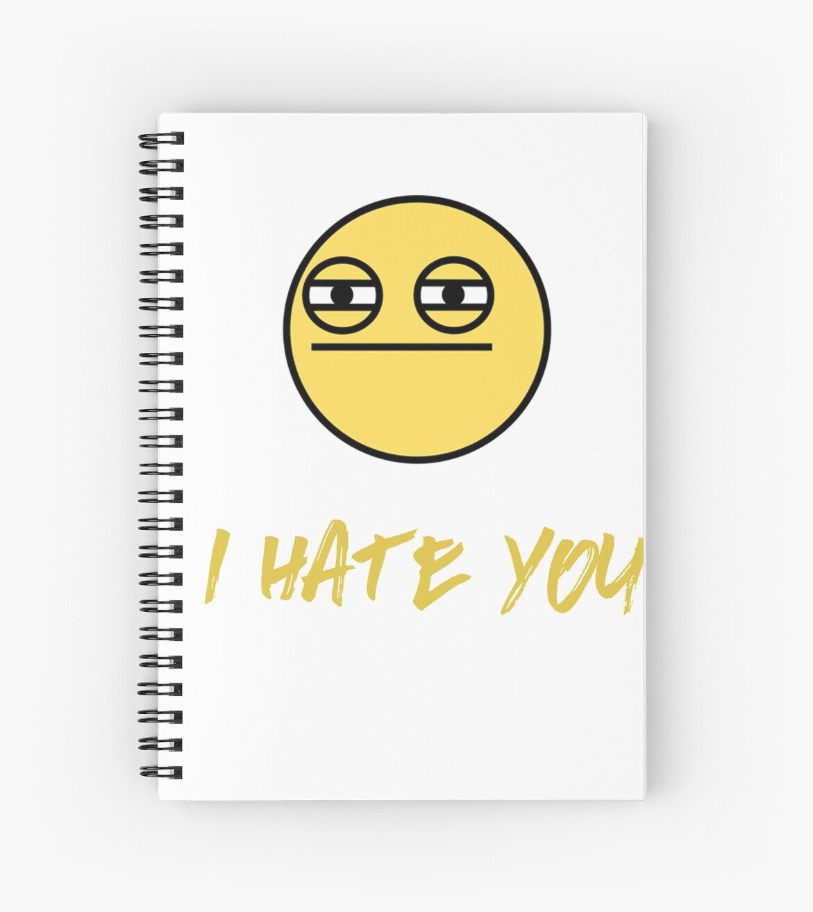 I Hate You Funny Meme Yellow Emoji Tshirt Spiral Notebooks By