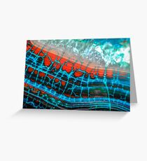 Blue Red Dragon Vein Agate Pattern Greeting Card