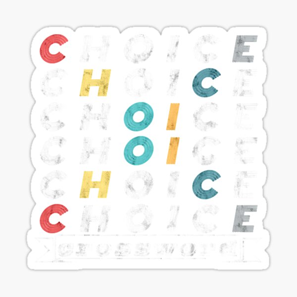 quot Choice Crossword Lucky Puzzles Clue quot Sticker for Sale by whiteshep447