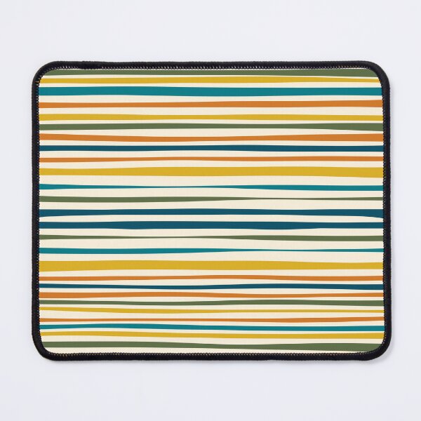 Item preview, Natural Stripes Pattern in Moroccan Teal Blue Olive Green Mustard Orange Ochre Cream designed and sold by kierkegaard.