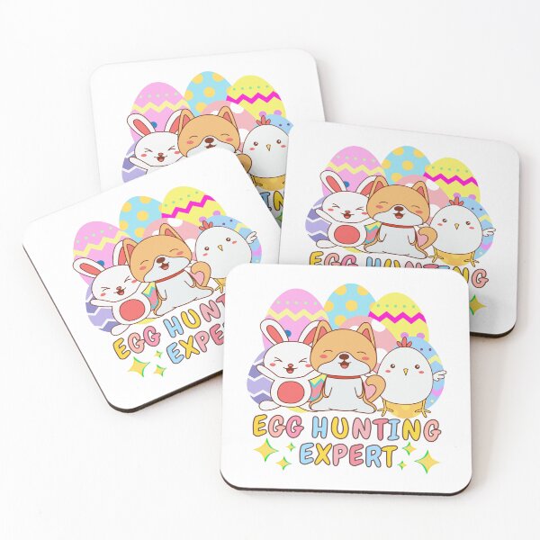 Item preview, Cute Cartoon Egg Hunting Expert Trio Squad - Easter Celebration Colorful Egg Hunt  designed and sold by Cawaiico.