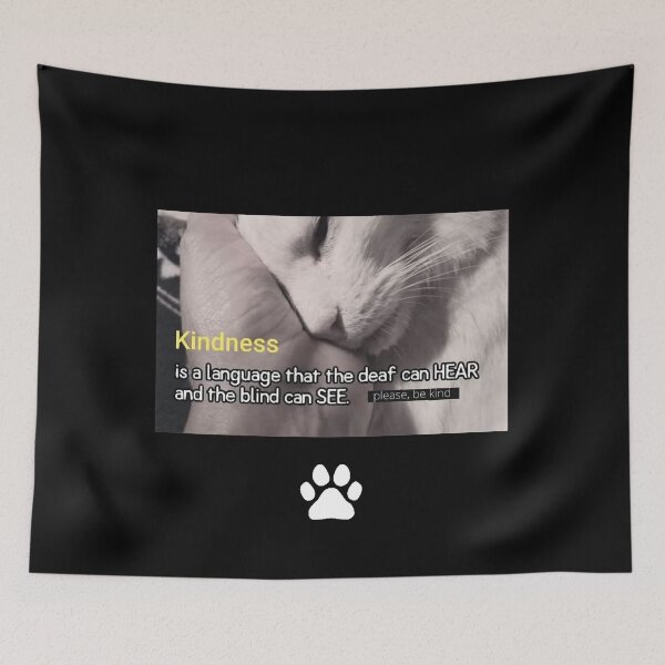 Item preview, KINDNESS IS A LANGUAGE, cat lover, animal rescuer designed and sold by GradyHills.
