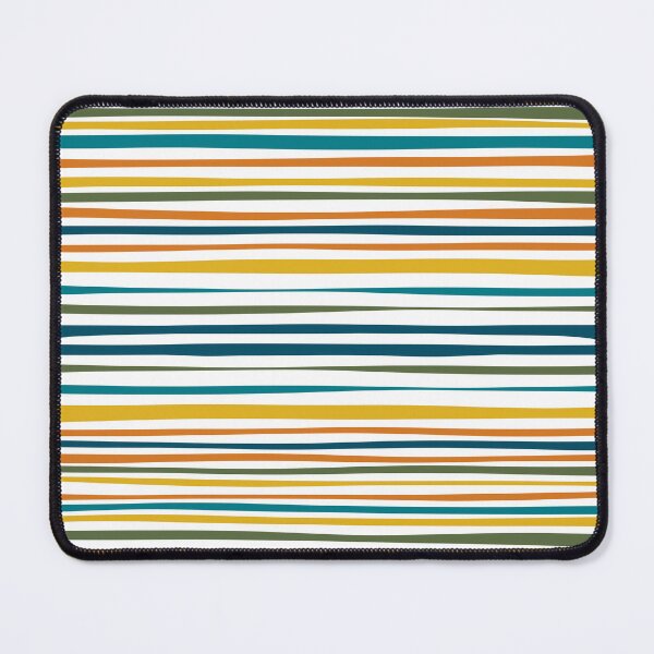 Item preview, Natural Stripes Pattern in Moroccan Teal Blue Olive Green Mustard Orange Ochre White designed and sold by kierkegaard.