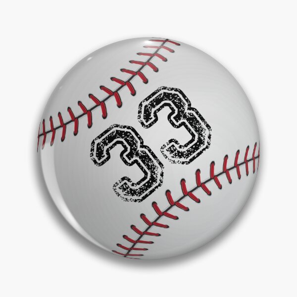Item preview, Baseball ball number 33, thirty three  designed and sold by TheCultStuff.