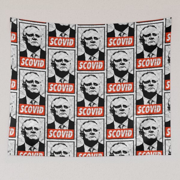 Item preview, SCOVID Scott Morrison (Black Worn Look) designed and sold by politicalamity.