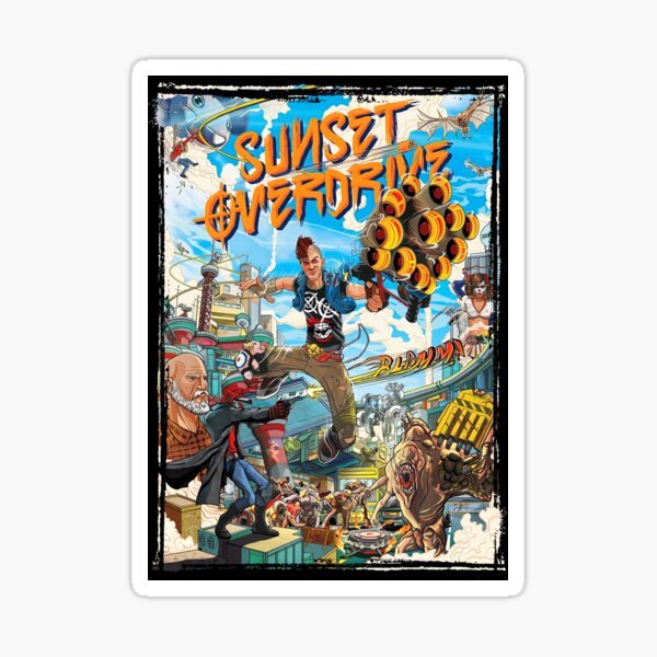 "Sunset Overdrive game" Sticker by ashadisuper Redbubble