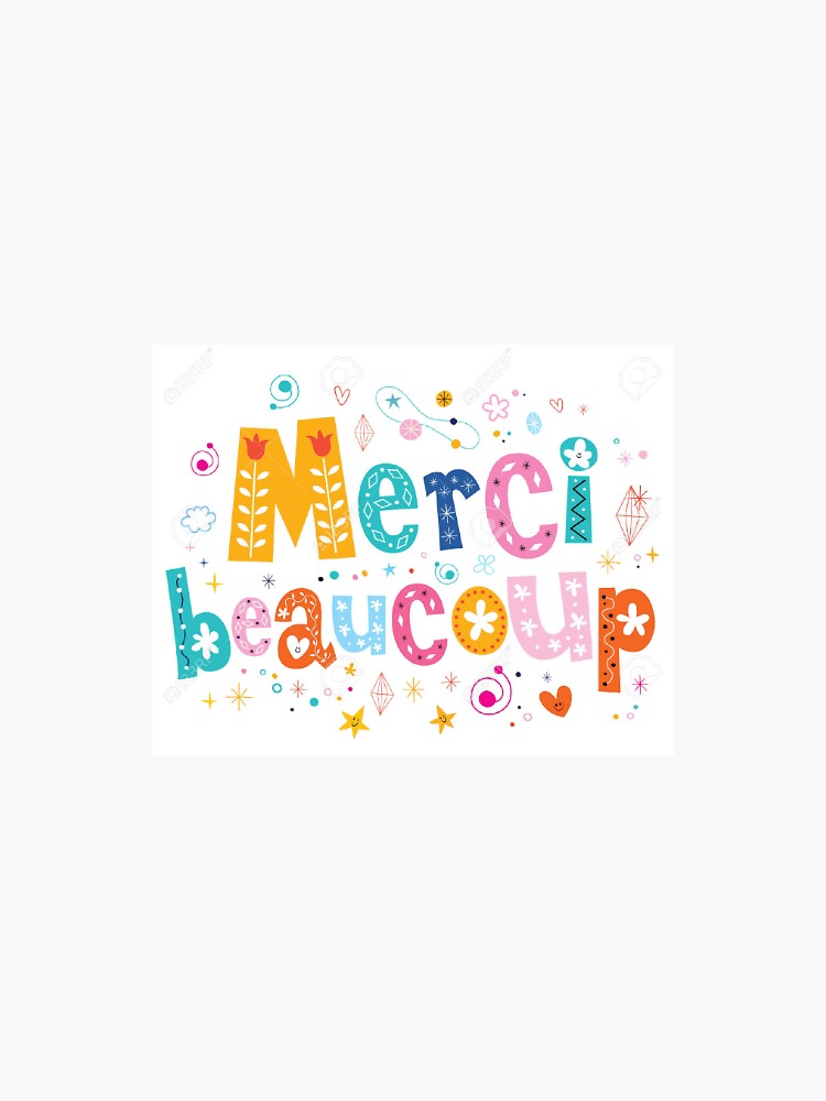 MERCI BEAUCOUP . motif coeur . Sticker rond