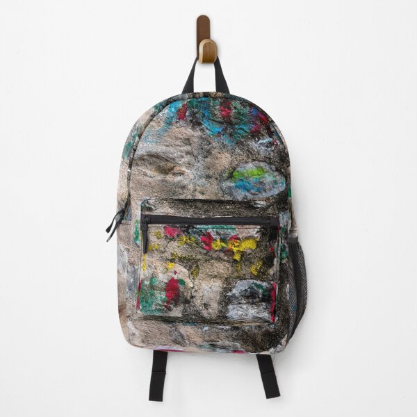 Item preview, Colourful painted grafiti on a weathered stone wall designed and sold by janesg.
