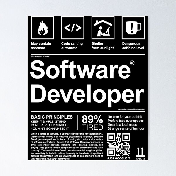 Item preview, SOFTWARE DEVELOPER LABEL designed and sold by KayliKoepp.