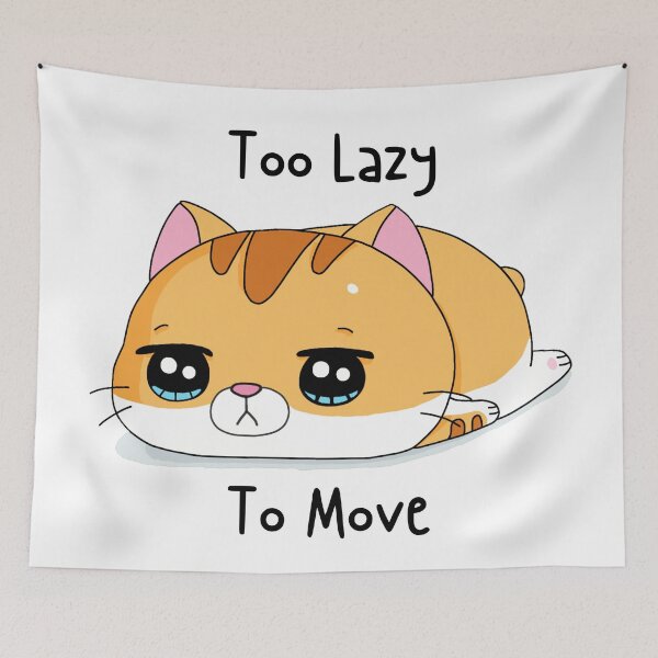 Item preview, Too Lazy To Move Cute Orange Tabby Cat designed and sold by quinellie.