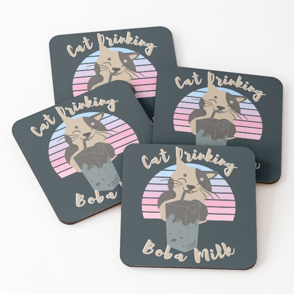 Item preview, Cat Drinking Boba Milk - Cat Drinking - Cat Lovers designed and sold by designerpriti.
