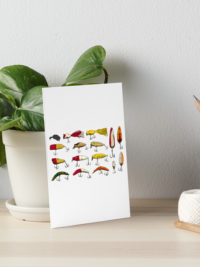 Antique Fishing Tackle and Lures, Perfect Gift Art Board Print for Sale by  Hongterry