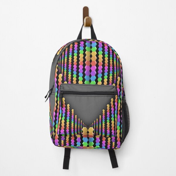 Item preview, Vibrant colorful rainbow hexagon pattern with gray background designed and sold by CiniArt.