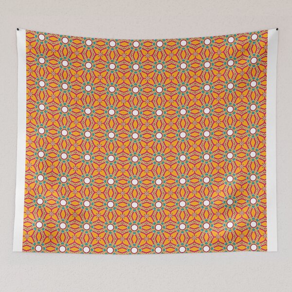 Item preview, Mustard floral seamless geometric pattern designed and sold by TheCosmoWest.