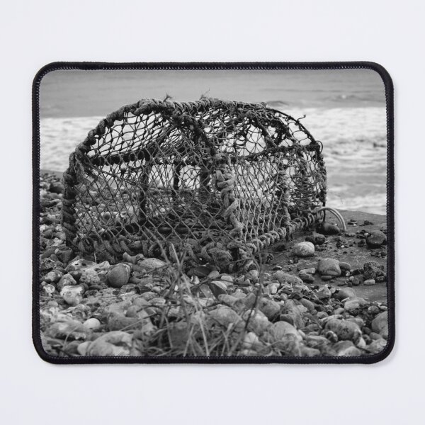 Item preview, Abandoned lobster pot on the beach in black and white designed and sold by yackers1.