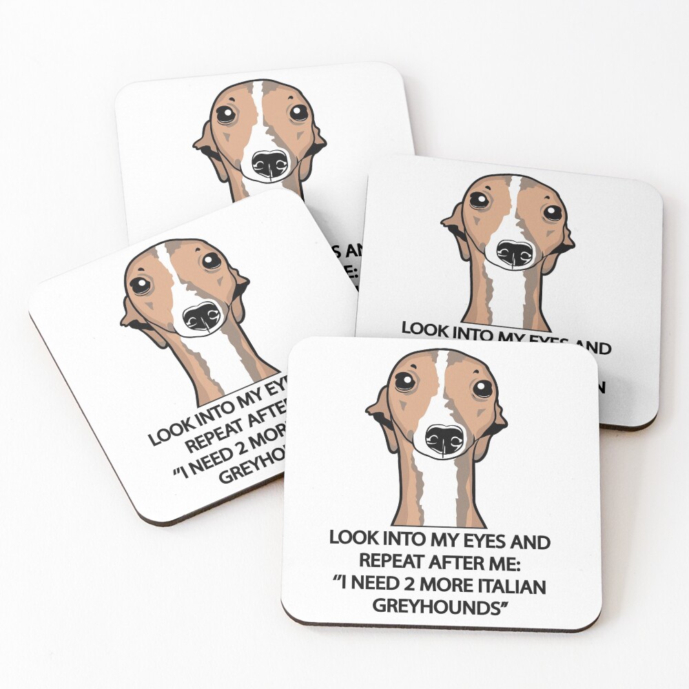 I Need 2 More Italian Greyhounds Coasters (Set of 4)