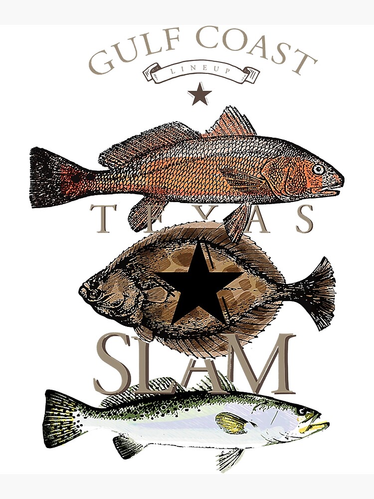 Texas Slam Fishing Red Drum Flounder Trout T-Shirt Poster for