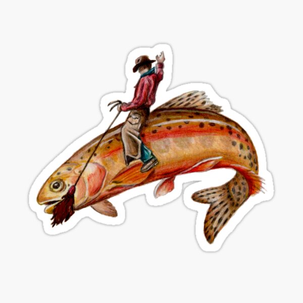 Golden Trout Cowboy| Perfect Gift Sticker