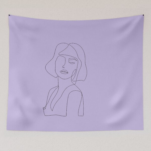 Item preview, Fashion Girl Sketch Single Lined Woman Minimalist Art designed and sold by blackspiderkid.