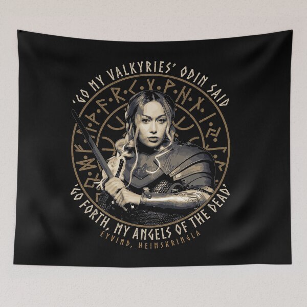 Item preview, Go My Valkyries, Norse Viking Proverb, Sagas, Viking Gift, Shield Maiden designed and sold by Proverbial Wisdom Design.