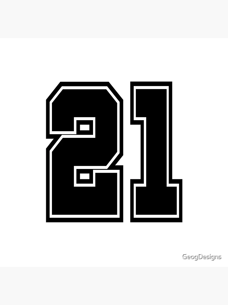 21 number no. Back number Sticker by GeogDesigns