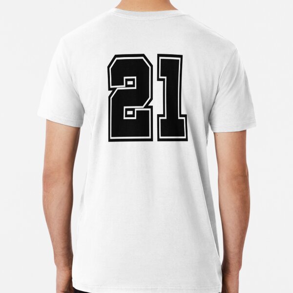 Number 21 Shirt Football Baseball Jersey Uniform Back Print T-Shirt