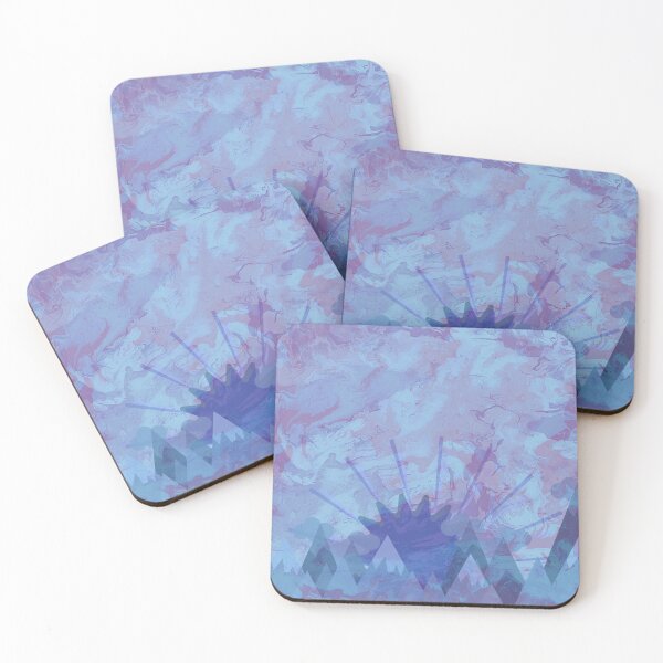 Item preview, Pastel Blue Mountain Sunrise Landscape designed and sold by LusDigiArt.