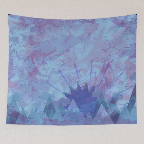 Item preview, Pastel Blue Mountain Sunrise Landscape designed and sold by LusDigiArt.