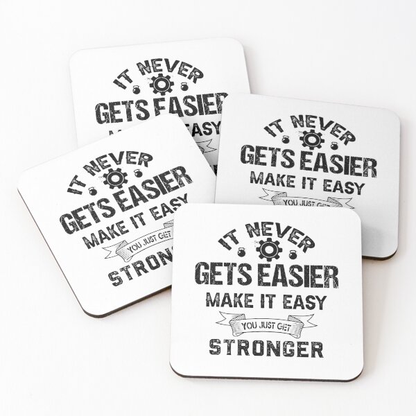Item preview, It Never Gets Easier You Just Get Stronger | Motivational & Inspirational | Gift or Present for Gym Lovers  designed and sold by MikusMartialArt.