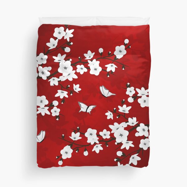 Item preview, Cherry Blossom Red White Asia Floral designed and sold by Nina Baydur.
