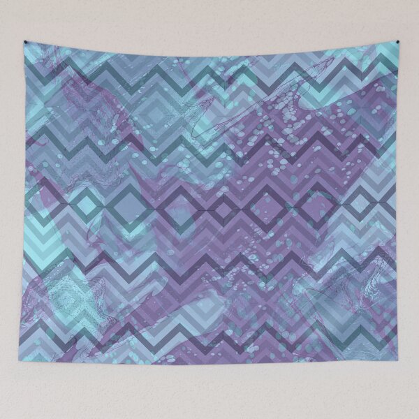 Item preview, Blue Zig Zag Geometric Textured Patterend designed and sold by LusDigiArt.