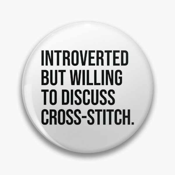 Item preview, Cross Stitch Funny Introverted Sewing Saying designed and sold by woodesigner.