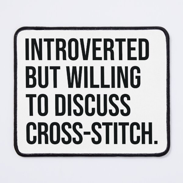 Item preview, Cross Stitch Funny Introverted Sewing Saying designed and sold by woodesigner.