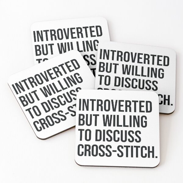 Item preview, Cross Stitch Funny Introverted Sewing Saying designed and sold by woodesigner.